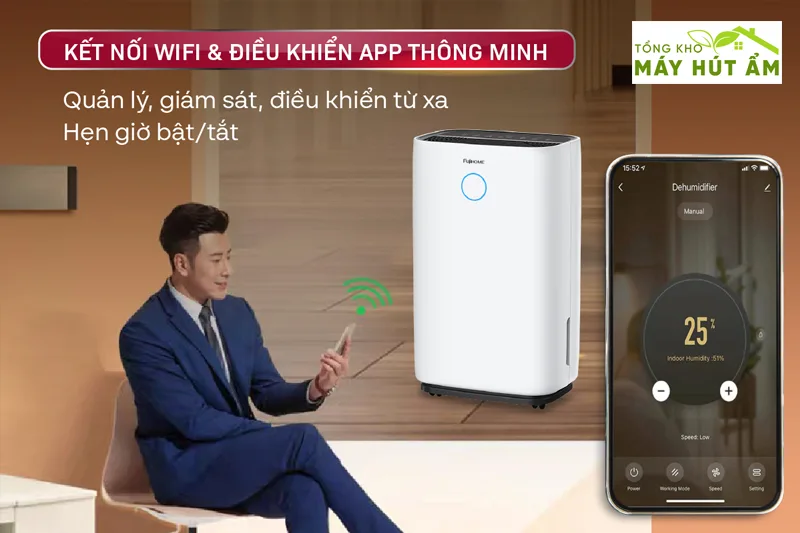 máy hút ẩm fujihome dh25w-hepa
