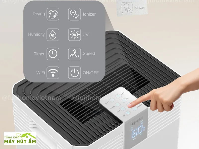 máy hút ẩm fujihome dh60w-hepa