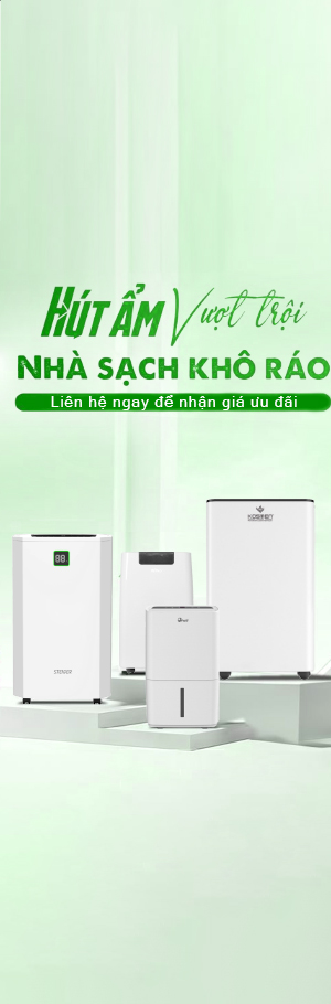 Banner pop-up bên phải trang web tổng kho máy hút ẩm