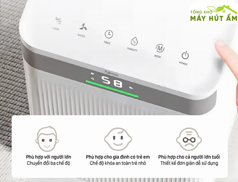 máy hút ẩm fujihome dh12nw