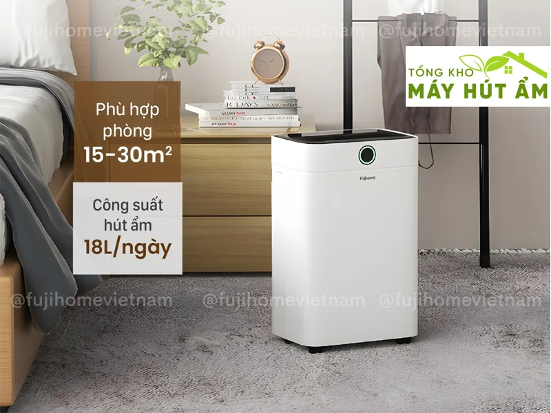 máy hút ẩm fujihome dh18w-hepa