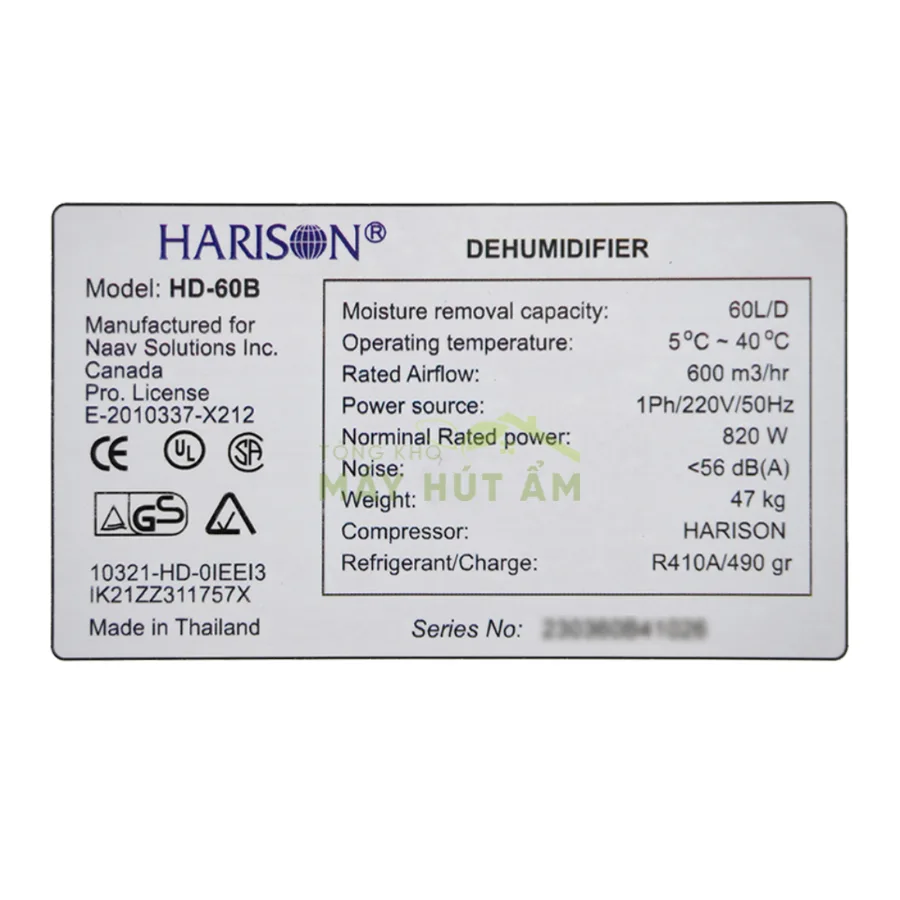 Máy hút ẩm Harison HD-60B (60L/Ngày) Máy hút ẩm Harison HD-60B (60L/Ngày)