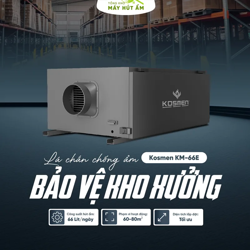 máy hút ẩm treo trần kosmen km-66e