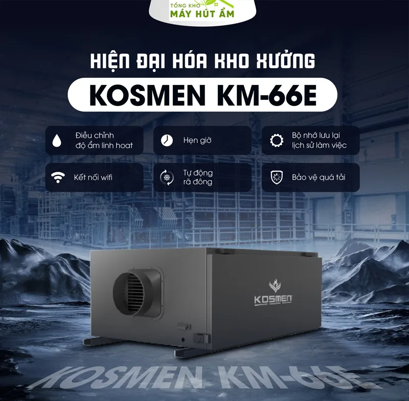 máy hút ẩm treo trần kosmen km-66e