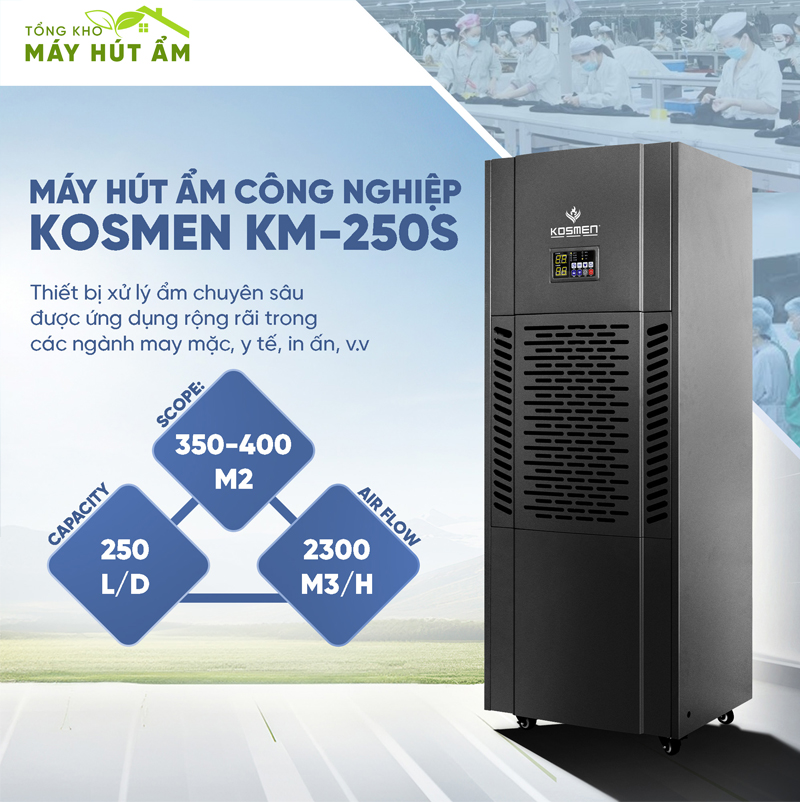 máy hút ẩm công nghiệp kosmen km-250s