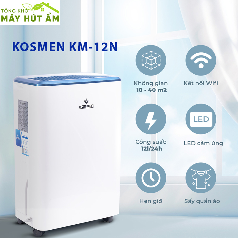 Máy hút ẩm - Tổng kho máy hút ẩm máy hút ẩm kosmen km-12n