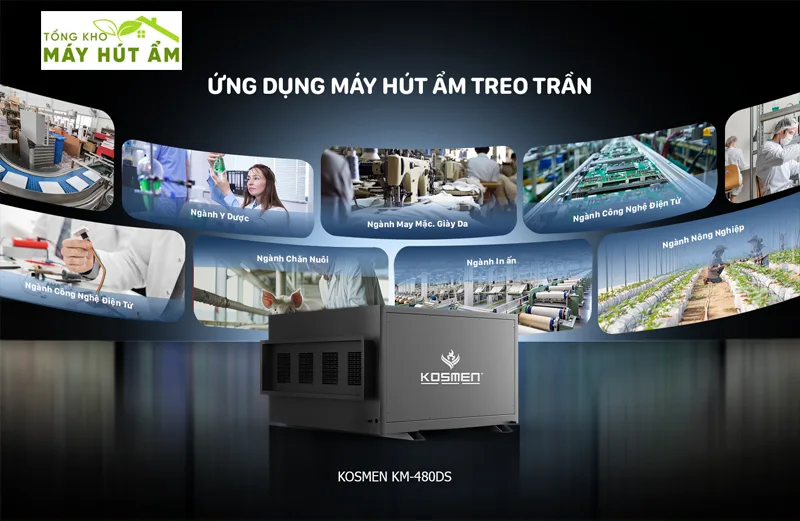 máy hút ẩm treo trần kosmen km-480ds