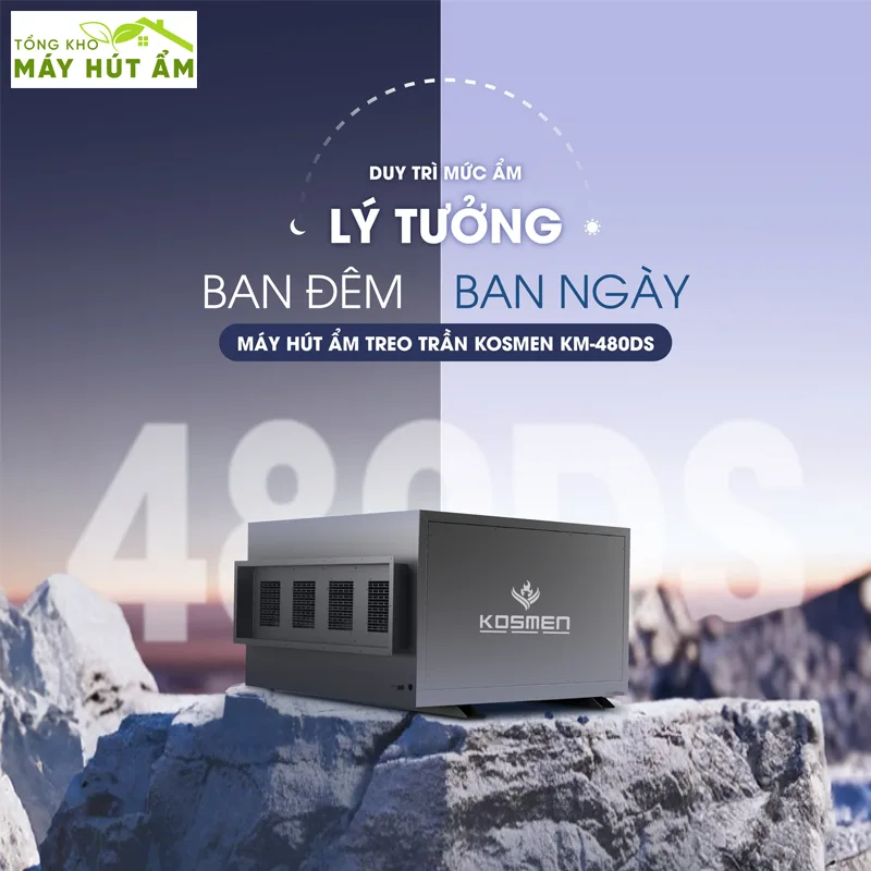máy hút ẩm treo trần kosmen km-480ds