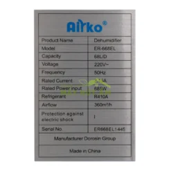 Máy hút ẩm Airko ER-668EL (68L/Ngày)